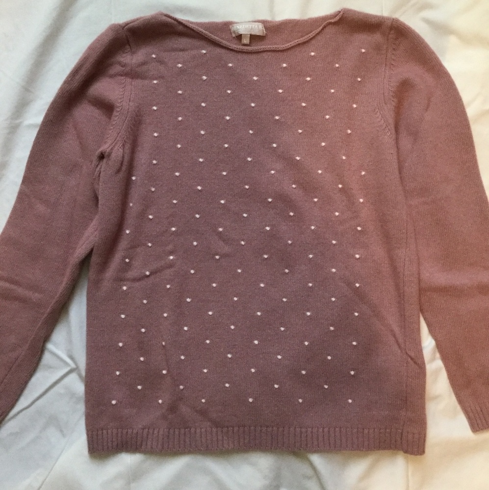 vintage mauve polka dot sweater